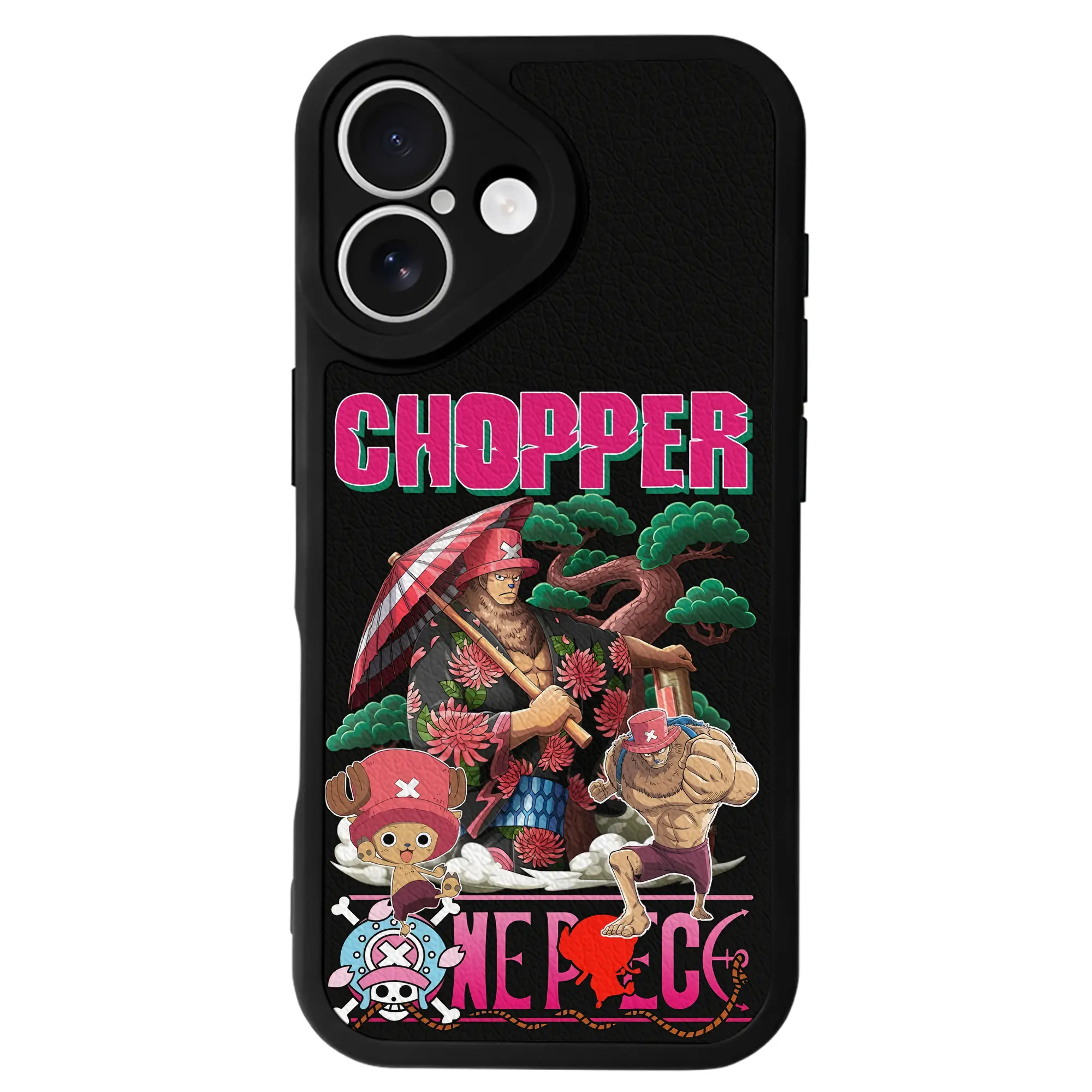 ワンピース グッズ トニートニー・チョッパー - IPhone 16シリーズ対応 ・ シリコンスマホケース ・ レザー調 ・ 高精度フィット ・ 耐衝撃 ・ ワイヤレス充電対応 ・ 精密カット